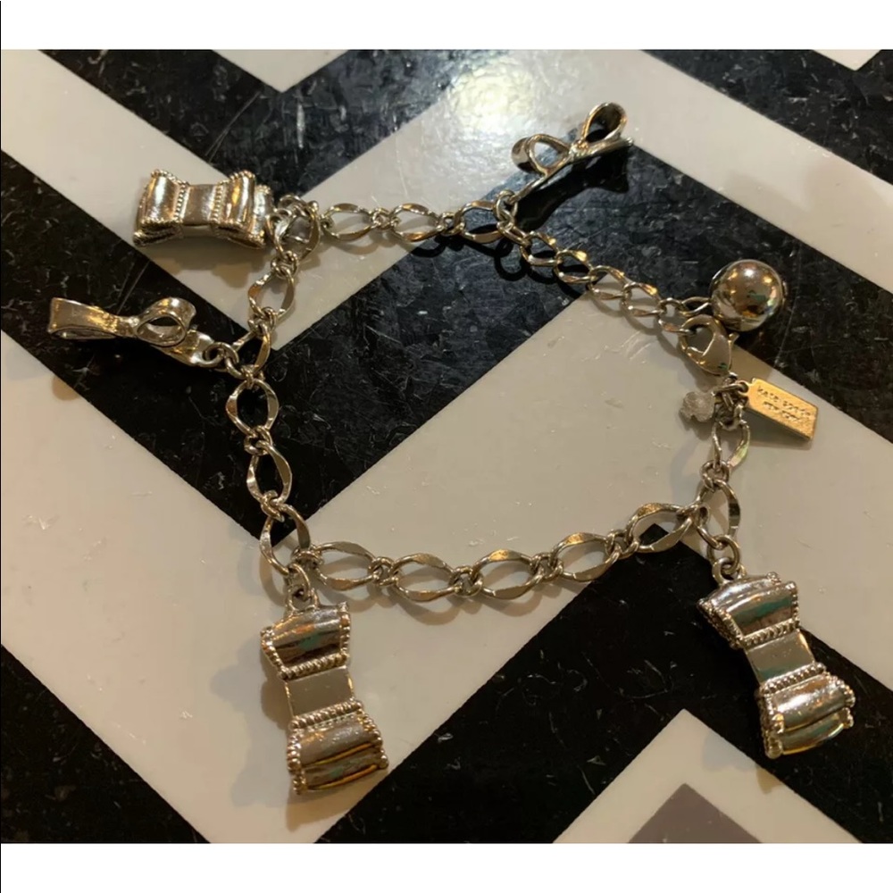 ✨SOLD✨ Kate Spade Bow Charm Bracelet Silver Tone